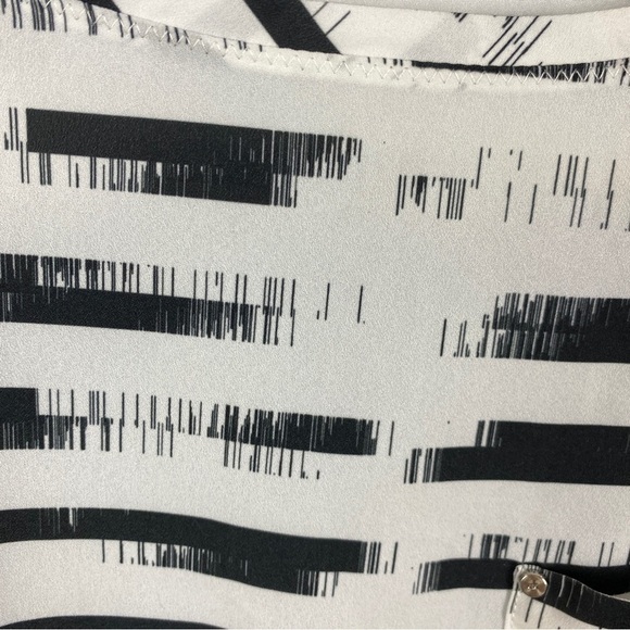 Calvin Klein Classic Contemporary Striped Viscose Blend Blouse Large Black White - Picture 7 of 14